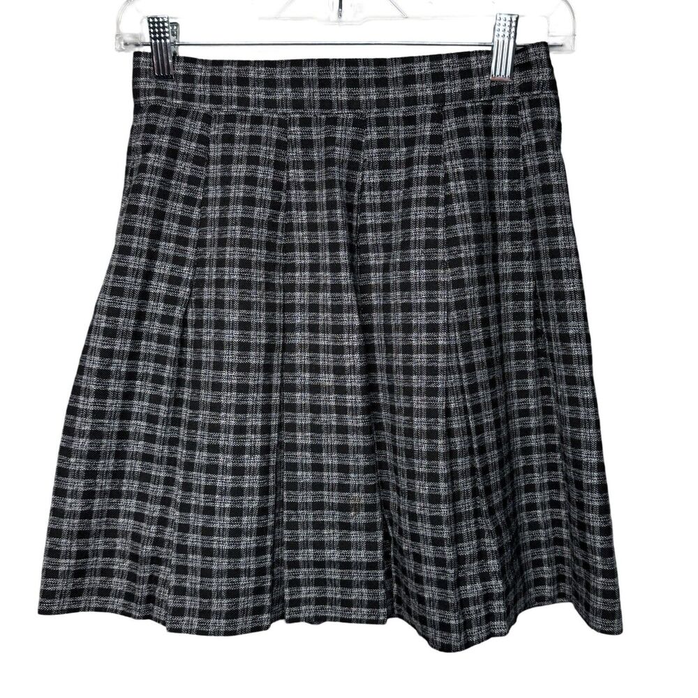 B. Moss Skirt Womens 4 Black White Plaid A-Line Preppy Academia Schoolgirl Y2K‎